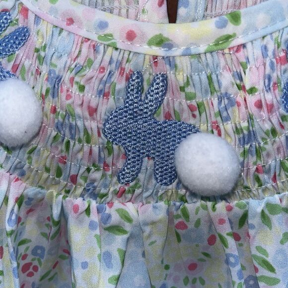 Girls 3-6 Months Easter Bunny Peter Cottontail Romper Outfit - Picture 3 of 8